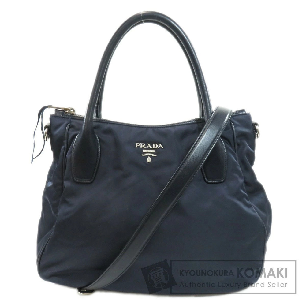 Prada Sacca Manici convertible tote bag navy Tessuto Saffiano leather Blue - Picture 1 of 11